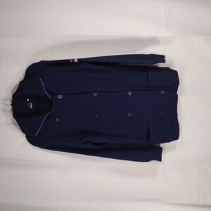 Evan Pull Men’s XL Vintage 90s Wool Knit Jacket Marine Preppy Winter Warm